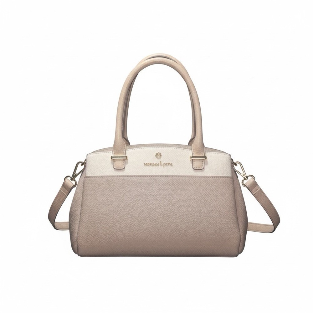 NANETTE LEPORE LANCASTER SATCHEL,Beige And Cream Top Handle Excellent